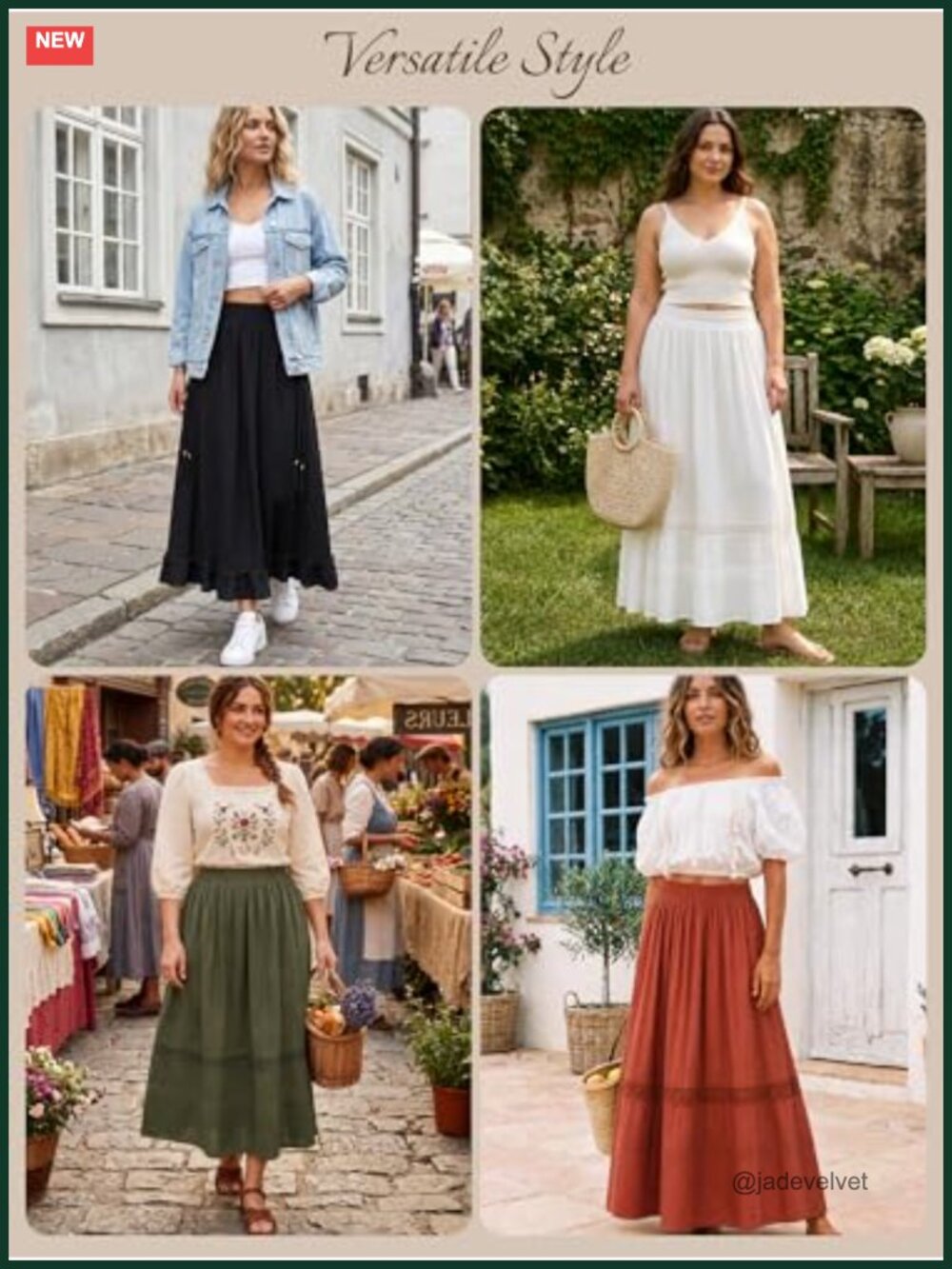 Boho Tiered Maxi Skirt High Waisted Renaissance Lace Long Skirt with Pockets - Picture 5 of 6